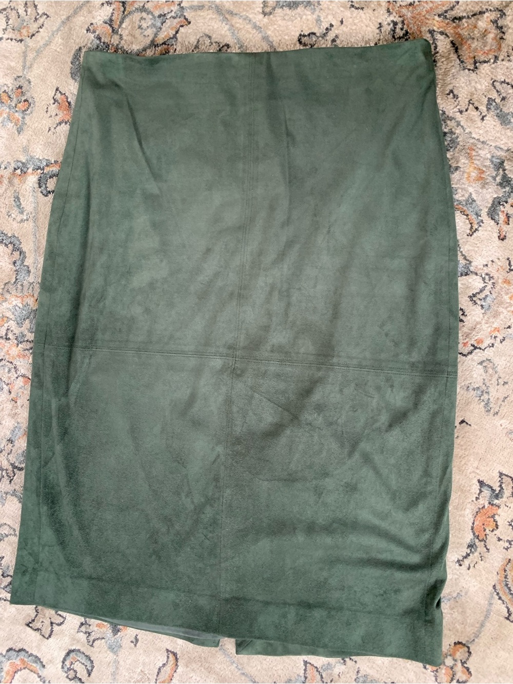 RW&CO. Dark Green Suede Pencil Skirt
